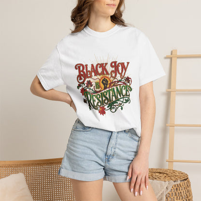 T-Shirt — “Black Joy is Resistance” Floral Graphic Tee