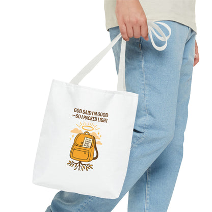 Inspirational Tote Bag - 'God Said I'm Good' Quote, Motivational Gift, Reusable Shopping Bag, Eco-Friendly Accessory, Everyday Use