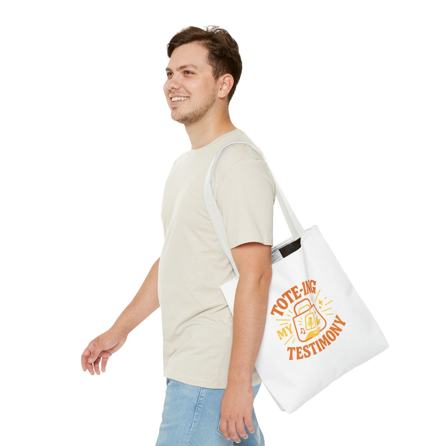 Testimony Tote Bag - Stylish AOP Bag for Daily Use, Perfect for Church, Casual Outings, or Gifts, Christian Tote, Inspirational Bag