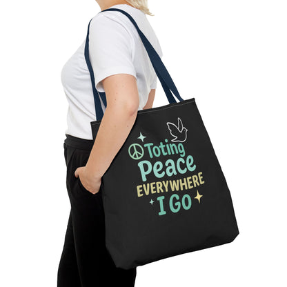 Peace-Themed Tote Bag Empower Your Journey, Eco-Friendly, Shopping, Beach, Gifts, Everyday Use