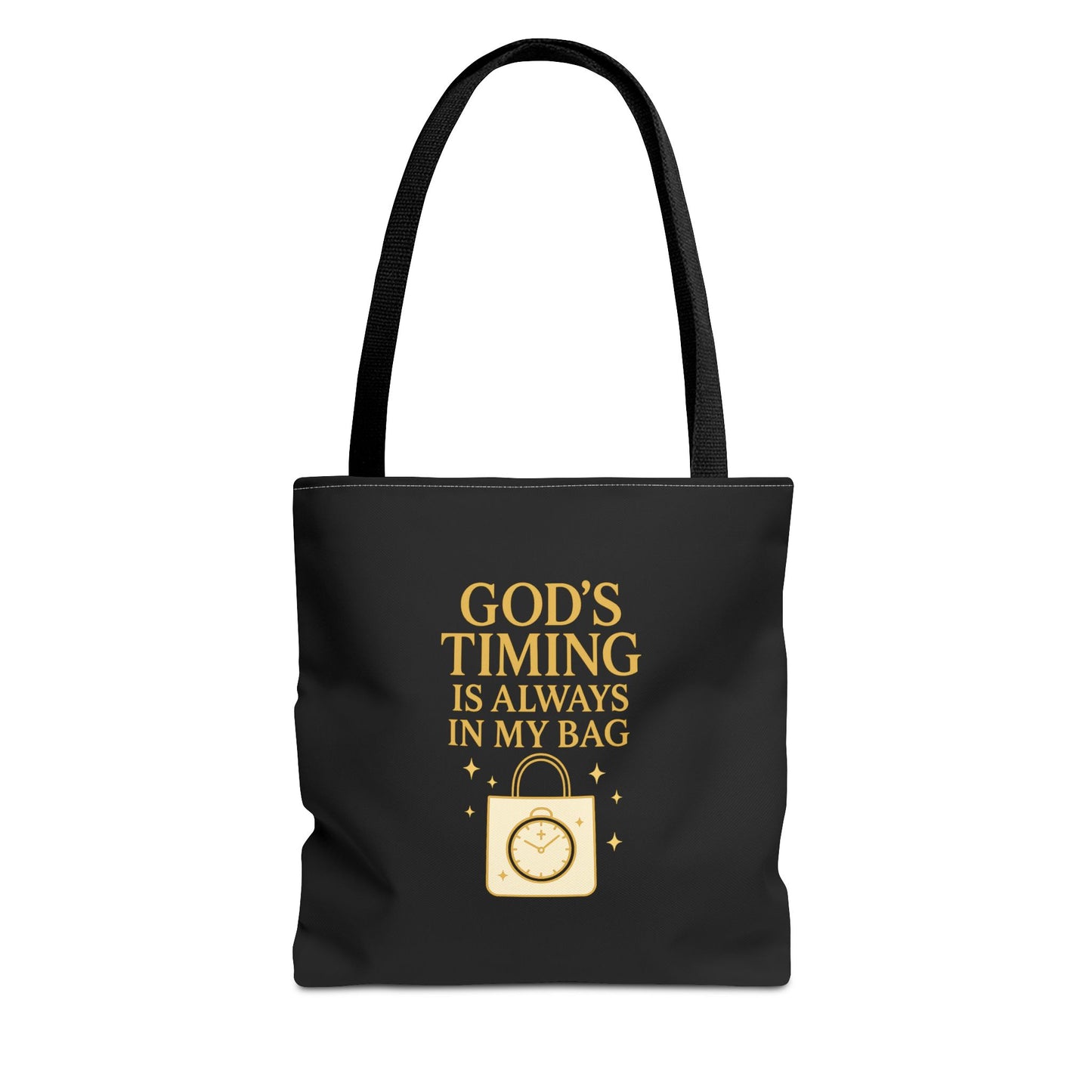 God's Timing Tote Bag | Motivational Bag for Everyday Use, Gift for Believers, Casual Tote for Work, School, and Travel