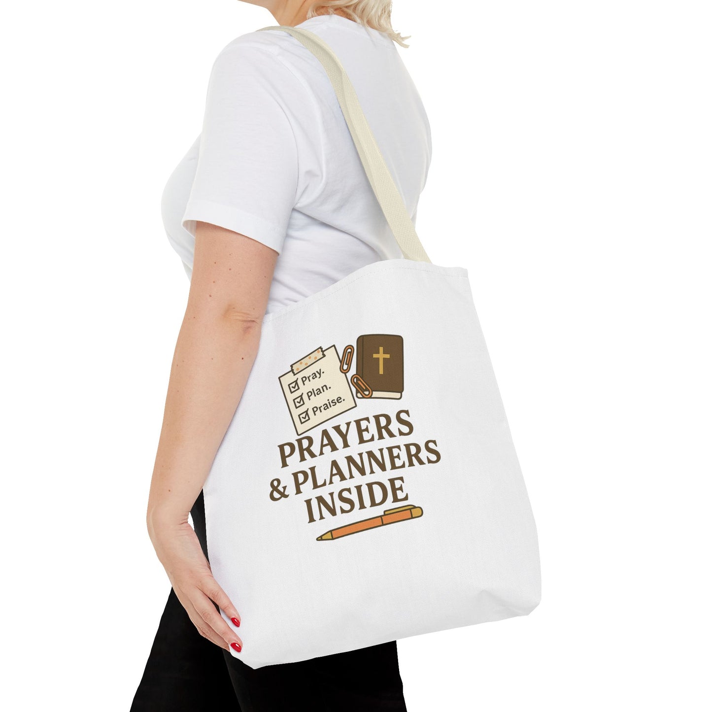 Inspirational Tote Bag for Planners, Blessed Gift for Organizers, Christian Prayer Tote, Everyday Carryall, Prayer & Planner Pouch
