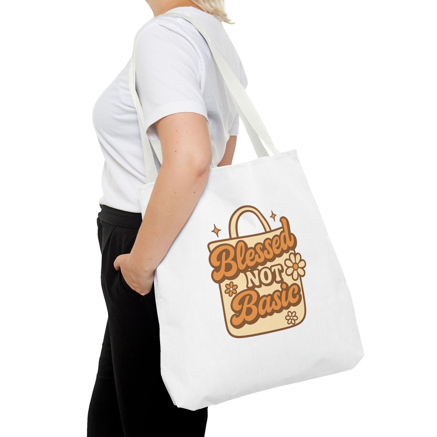 Blessed Not Basic Tote Bag - Fun Shopping Bag, Gift for Friends, Eco-Friendly Tote, Weekend Vibes, Cute Carryall
