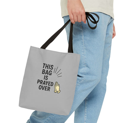 Prayed Over Tote Bag, Spiritual Gift, Christian Tote, Faith Bag, Church Accessory, Inspirational Shopper
