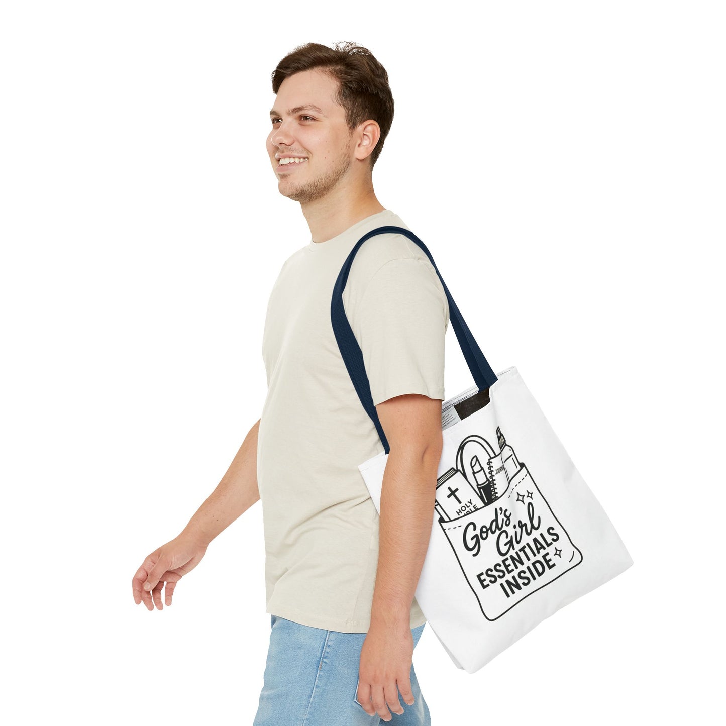 God's Girl Essentials Tote Bag | Motivational Bag for Women, Christian Gifts, Spiritual Tote, Everyday Purse, Faith-Inspired Accessory