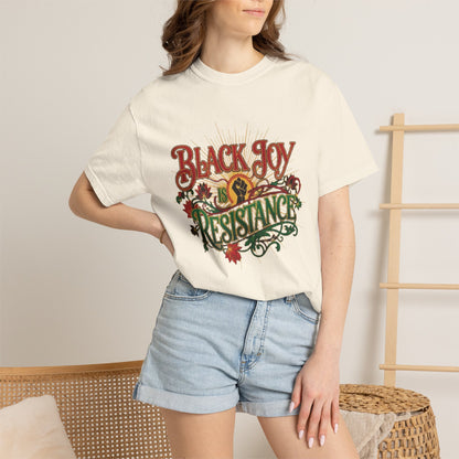 T-Shirt — “Black Joy is Resistance” Floral Graphic Tee