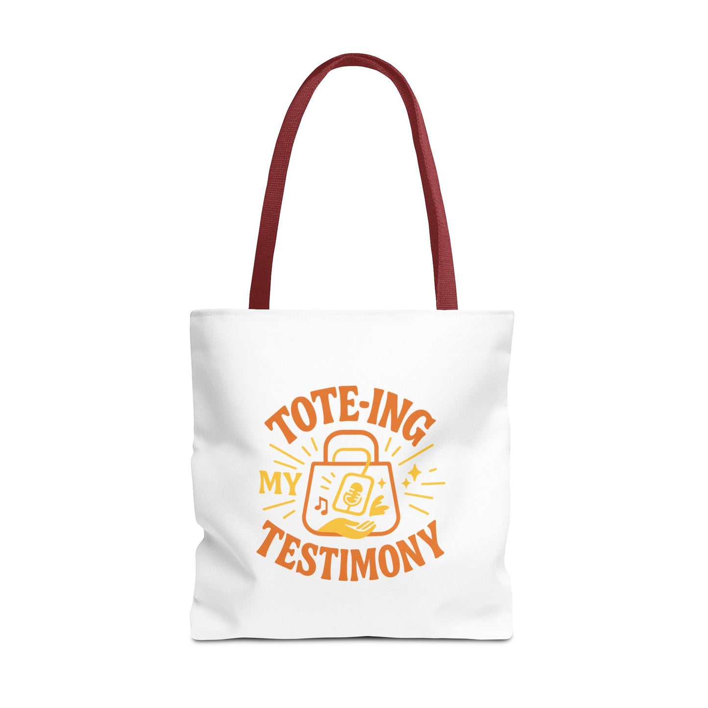 Testimony Tote Bag - Stylish AOP Bag for Daily Use, Perfect for Church, Casual Outings, or Gifts, Christian Tote, Inspirational Bag