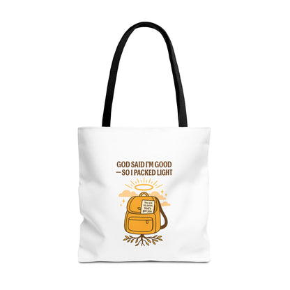 Inspirational Tote Bag - 'God Said I'm Good' Quote, Motivational Gift, Reusable Shopping Bag, Eco-Friendly Accessory, Everyday Use