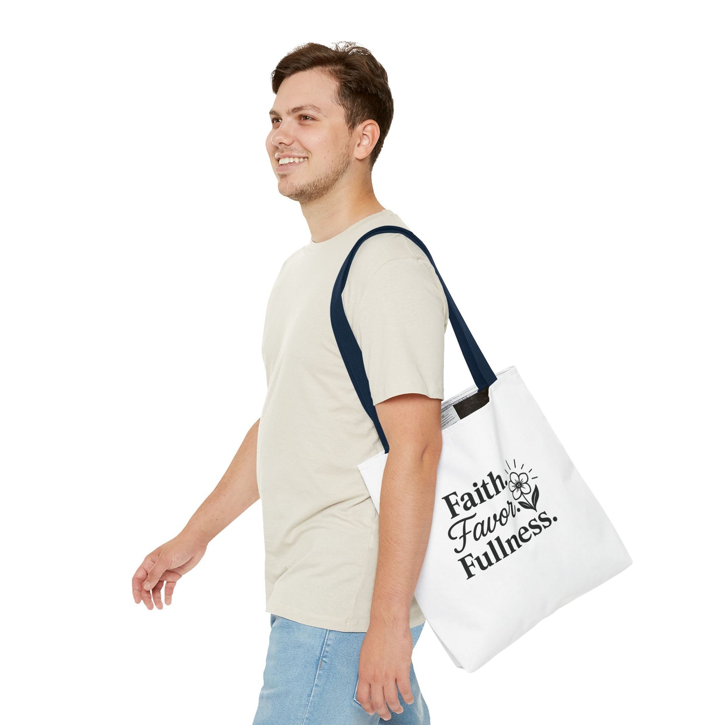Faith-Inspired Tote Bag for Daily Essentials, Eco-Friendly Shopping Bag, Motivational Quote Tote, Spiritual Gift, Everyday Use