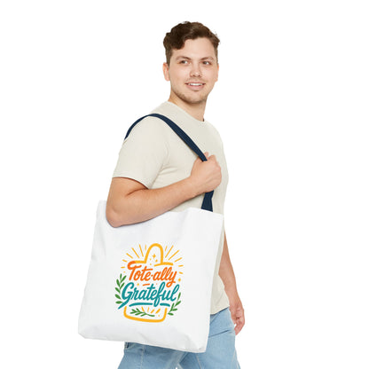 Grateful Tote Bag, Eco-Friendly Shopping Bag, Gift for Mom, Stylish Carry-All, Perfect for Summer Adventures