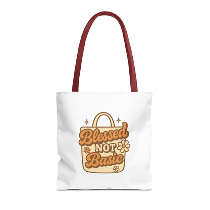 Blessed Not Basic Tote Bag - Fun Shopping Bag, Gift for Friends, Eco-Friendly Tote, Weekend Vibes, Cute Carryall