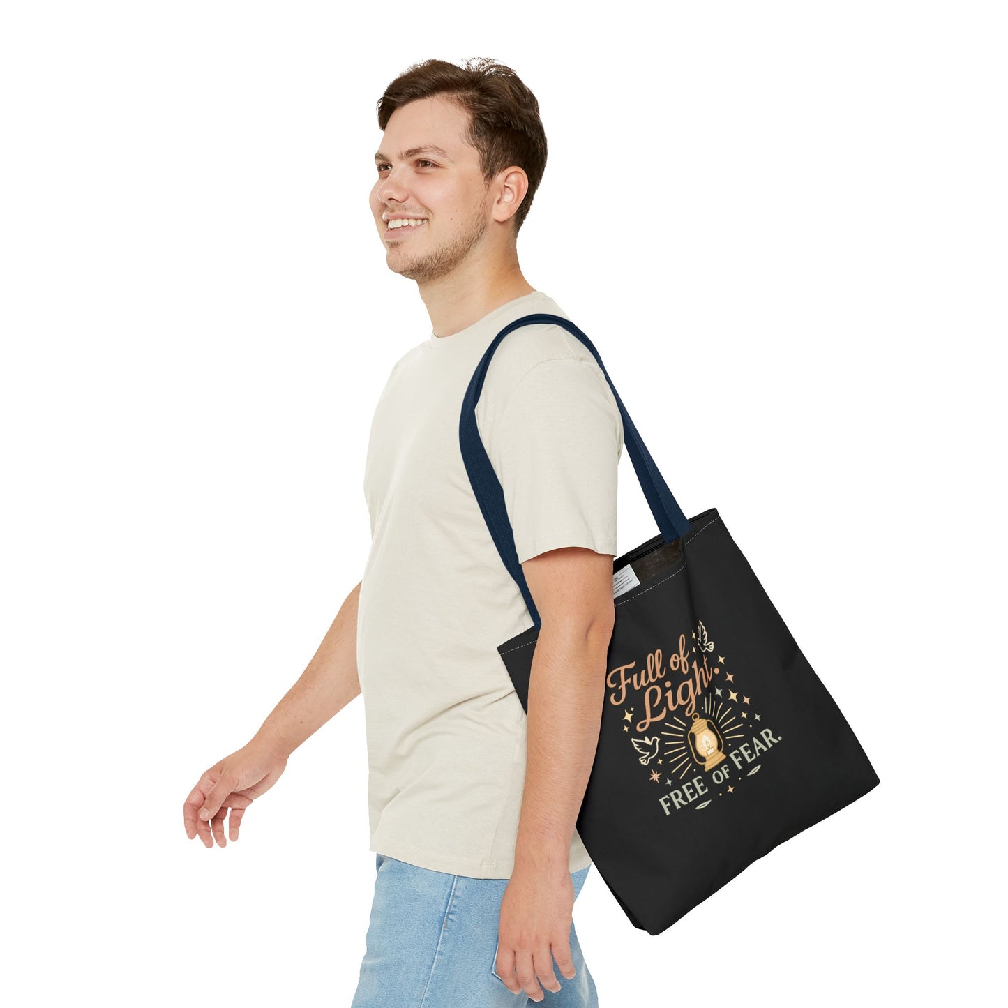 Full of Light Tote Bag | Inspirational Eco-Friendly Bag, Gift for Yoga Lovers, Spiritual Tote, Mindfulness, Fearless Accessory