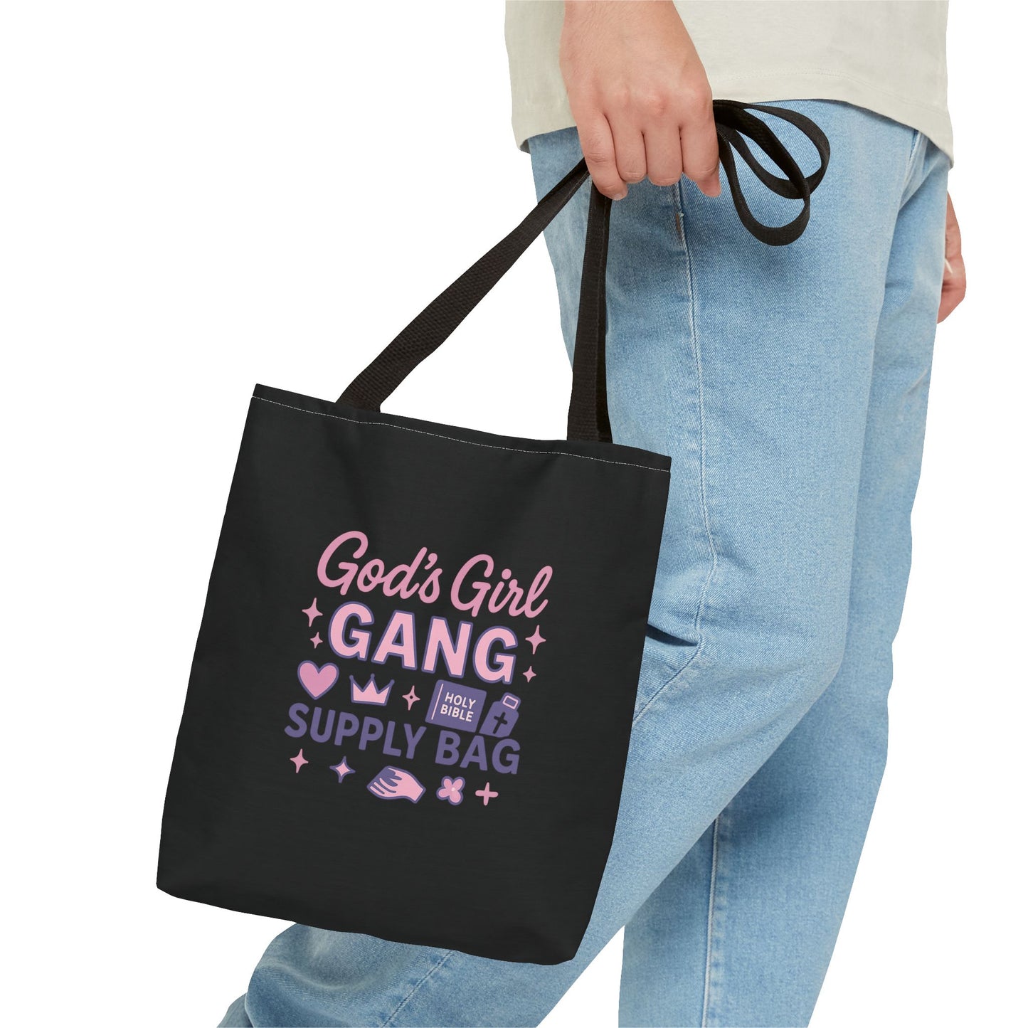 God's Girl Gang Tote Bag | Stylish Supply Bag, Gift for Friends, Everyday Use, Eco-Friendly Shopping, Fun & Functional