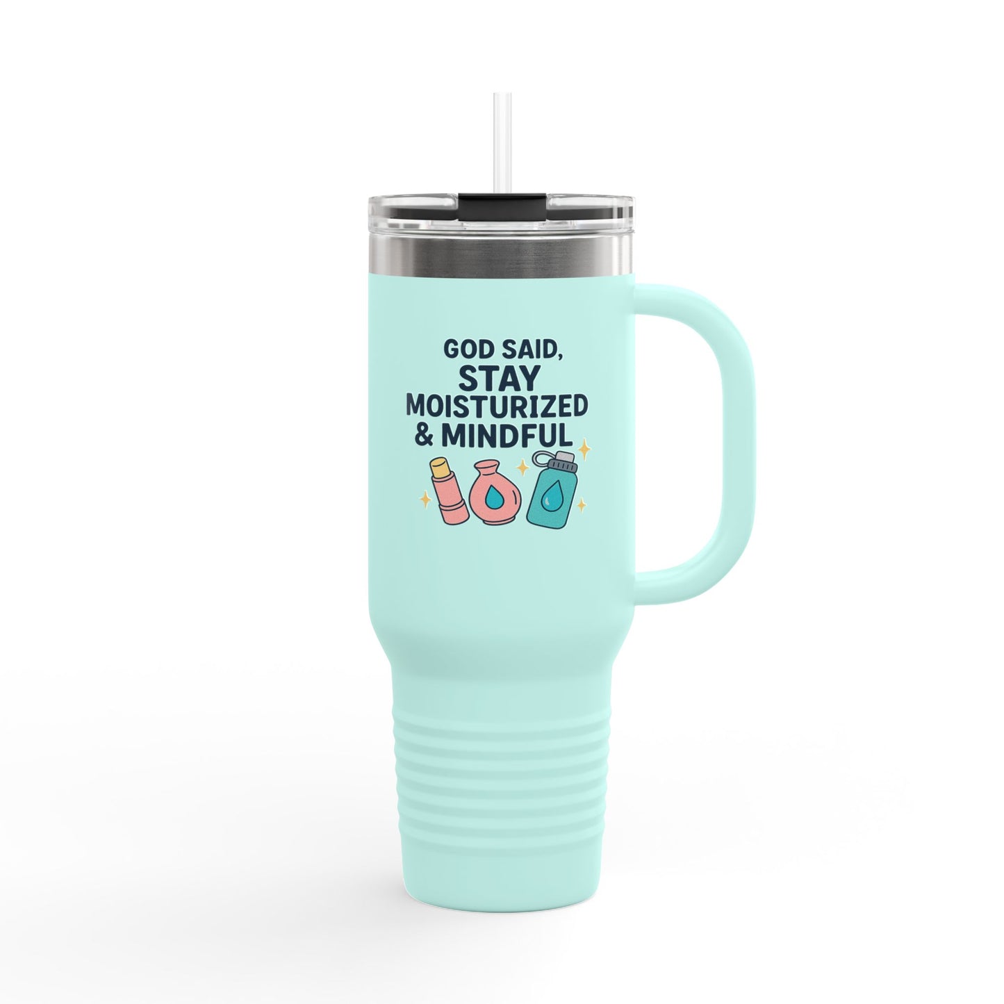 Mindful and Motivated Insulated Travel Mug, 40oz - Perfect for Hydration, Self-Care, Gift for Wellness Lovers, Hot or Cold Beverages