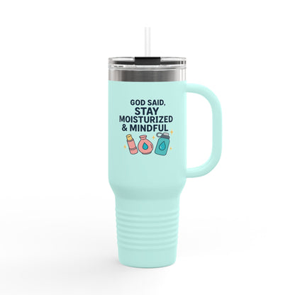 Mindful and Motivated Insulated Travel Mug, 40oz - Perfect for Hydration, Self-Care, Gift for Wellness Lovers, Hot or Cold Beverages