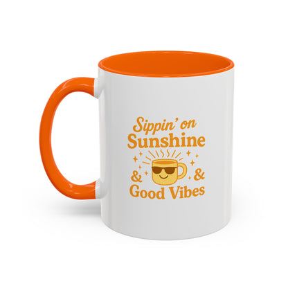 Sippin' on Sunshine Coffee Mug, Positive Vibes Mug, Gift for Coffee Lovers, Inspirational Mug, Housewarming Gift, Fun Drinkware
