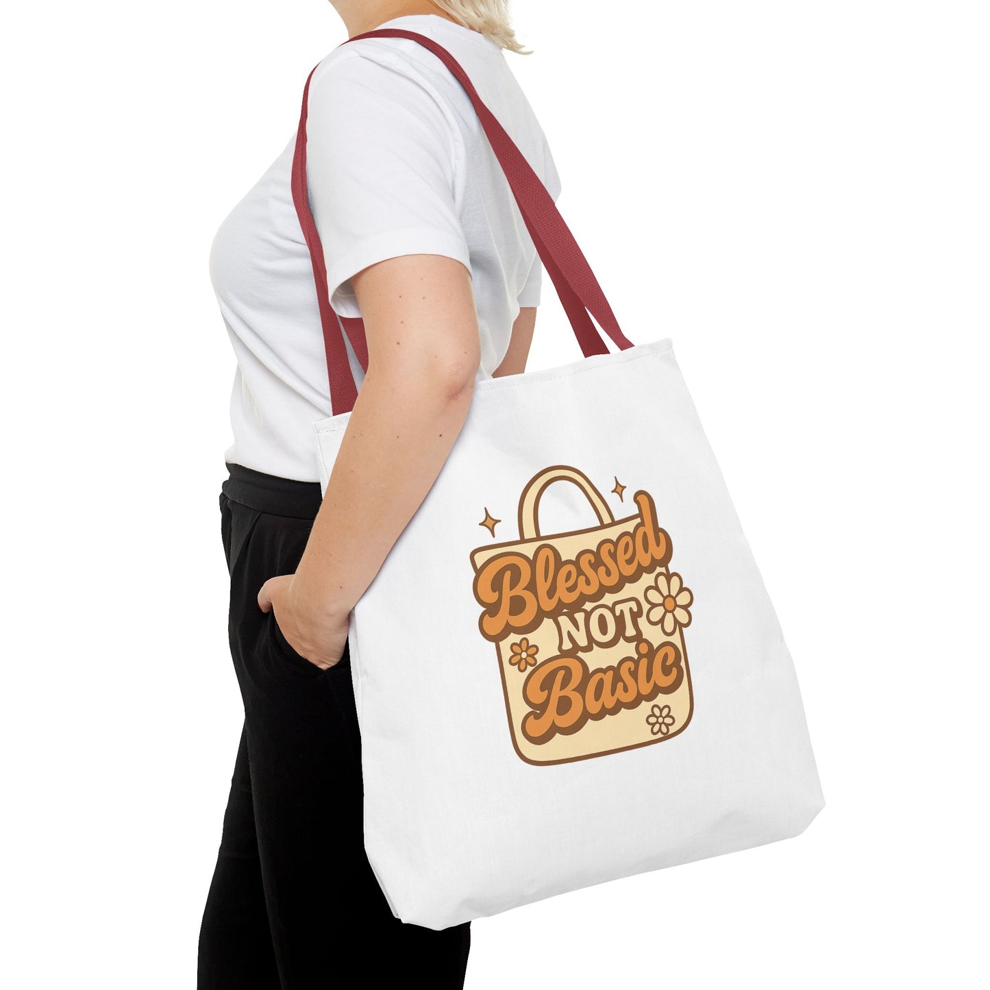 Blessed Not Basic Tote Bag - Fun Shopping Bag, Gift for Friends, Eco-Friendly Tote, Weekend Vibes, Cute Carryall