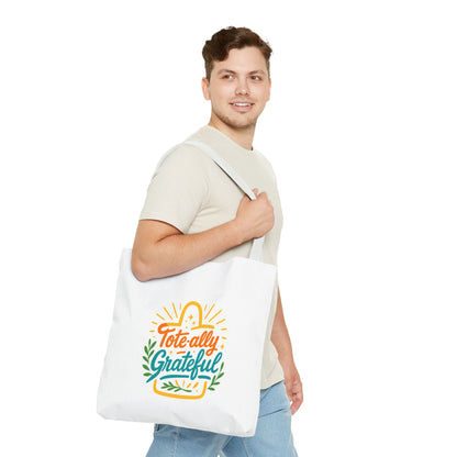 Grateful Tote Bag, Eco-Friendly Shopping Bag, Gift for Mom, Stylish Carry-All, Perfect for Summer Adventures