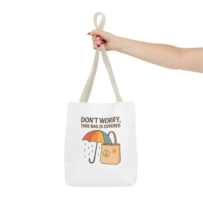 Waterproof Tote Bag - Don't Worry, This Bag Is Covered | Eco-Friendly, Beach, Gym, Shopping, Travel