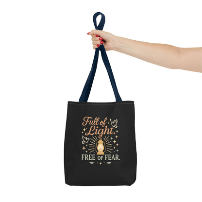Full of Light Tote Bag, Inspirational Bag, Fearless Gift, Motivational Quote, Spiritual Tote, Everyday Accessory