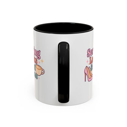 Serving Look and Latte Accent Coffee Mug (11, 15oz)