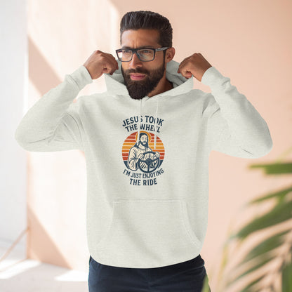 Jesus Took the Wheel Hoodie, Inspirational Faith Wear, Christian Gift, Cozy Fleece Hoodie, Perfect for Church &amp; Holidays
