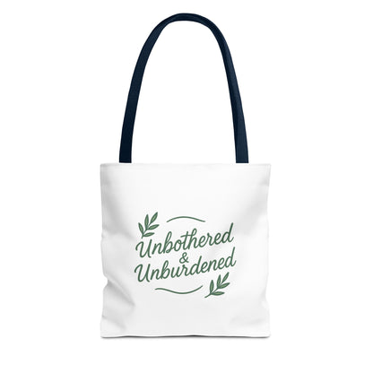 Unbothered & Unburdened Tote Bag, Everyday Tote, Eco-Friendly Bag, Gift for Her, Stylish Shopping Bag, Motivational Tote