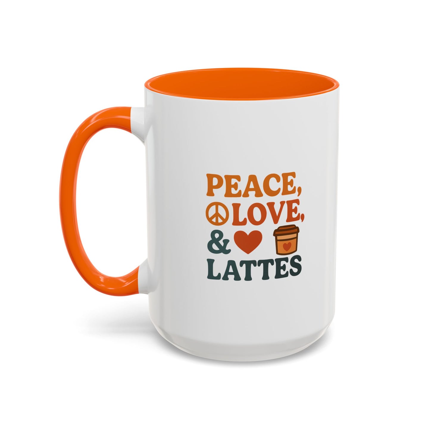 Peace, Love & Lattes Coffee Mug | Accent Mug for Coffee Lovers | Gift for Baristas, Friends, Home Decor, Kitchen Essentials