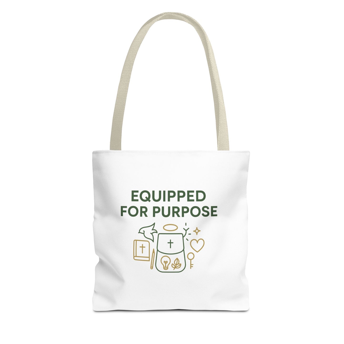 Inspirational Tote Bag - Equipped for Purpose, Motivational Gift, Everyday Carry, Christian Tote, Eco-Friendly Bag