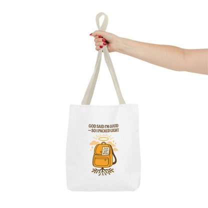 Inspirational Tote Bag - 'God Said I'm Good' Quote, Motivational Gift, Reusable Shopping Bag, Eco-Friendly Accessory, Everyday Use