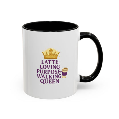 Latte-Loving Queen Coffee Mug - Perfect for Coffee Lovers, Birthday Gift, Personalized Kitchen Decor, Mother's Day Gift, Fun Office Mug