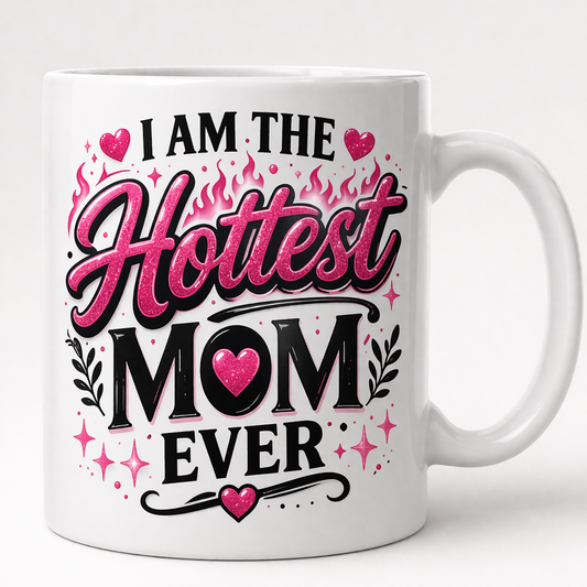 I Am The Hottest Mom Ever Mug – Funny Cute Mom Gift | Mother’s Day Coffee Mug