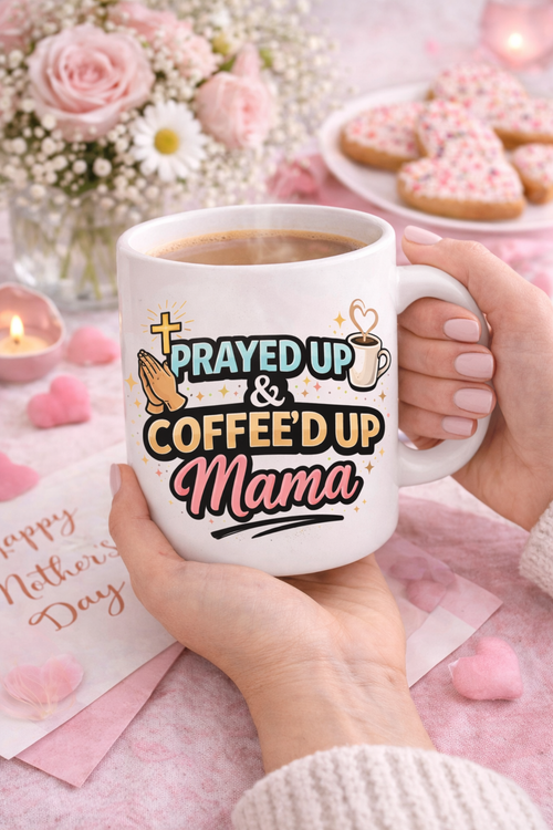 Prayed Up & Coffee’d Up Mama Mug – Cute Mom Coffee Cup | Mother’s Day Gift Idea