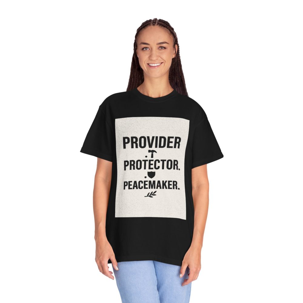 Unisex Garment-Dyed T-shirt - Provider Protector Peacemaker Tee - Image 3