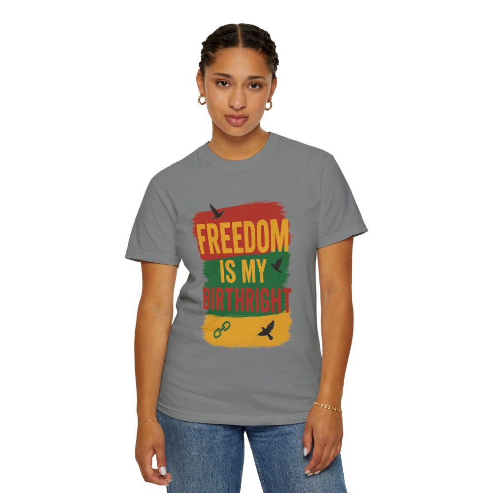 Freedom Is My Birth Right – Patriotic & Empowering Statement Design - Unisex Garment-Dyed T-Shirt - Image 13