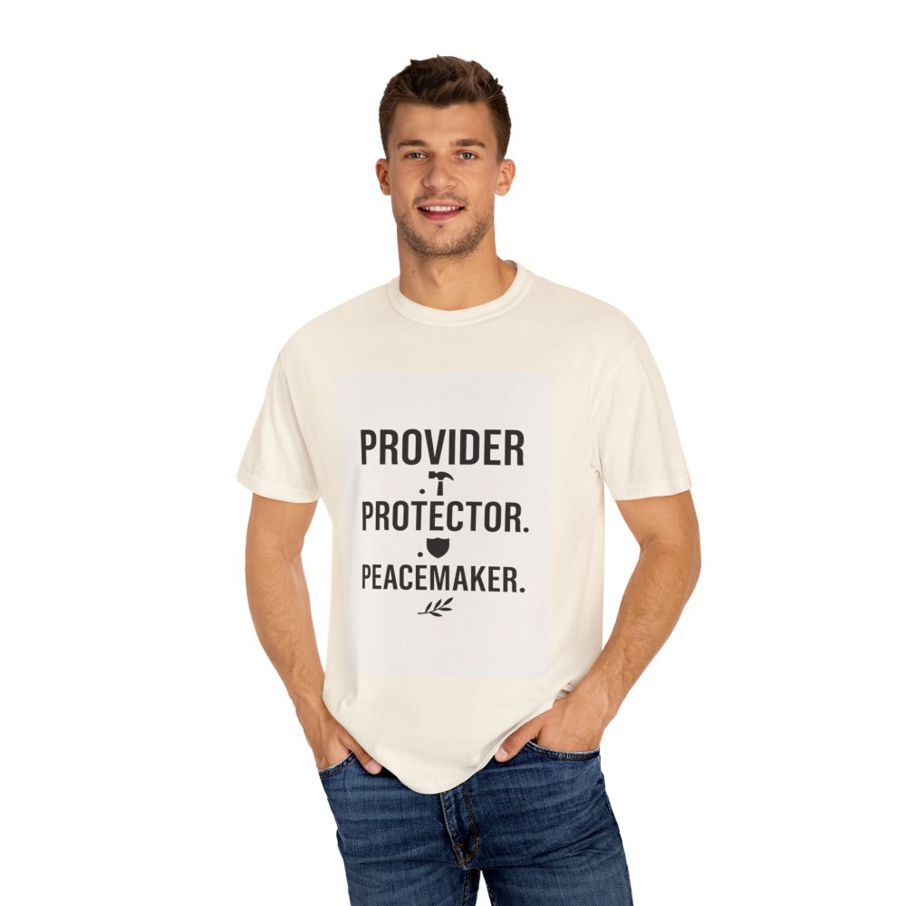 Unisex Garment-Dyed T-shirt - Provider Protector Peacemaker Tee - Image 9