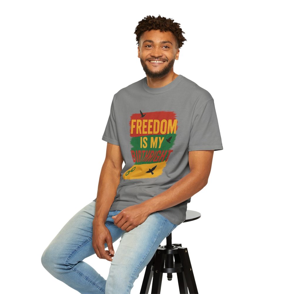 Freedom Is My Birth Right – Patriotic & Empowering Statement Design - Unisex Garment-Dyed T-Shirt - Image 14