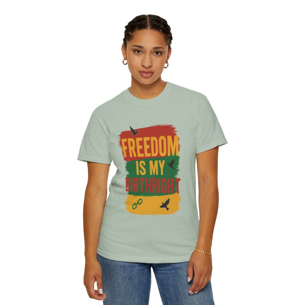 Freedom Is My Birth Right – Patriotic & Empowering Statement Design - Unisex Garment-Dyed T-Shirt - Image 18
