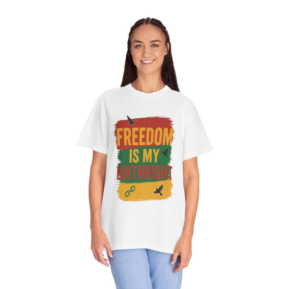 Freedom Is My Birth Right – Patriotic & Empowering Statement Design - Unisex Garment-Dyed T-Shirt