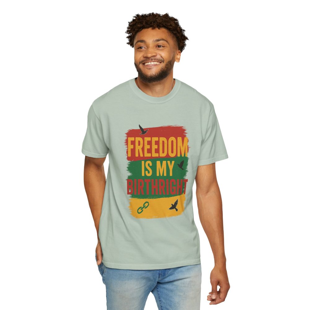 Freedom Is My Birth Right – Patriotic & Empowering Statement Design - Unisex Garment-Dyed T-Shirt - Image 17