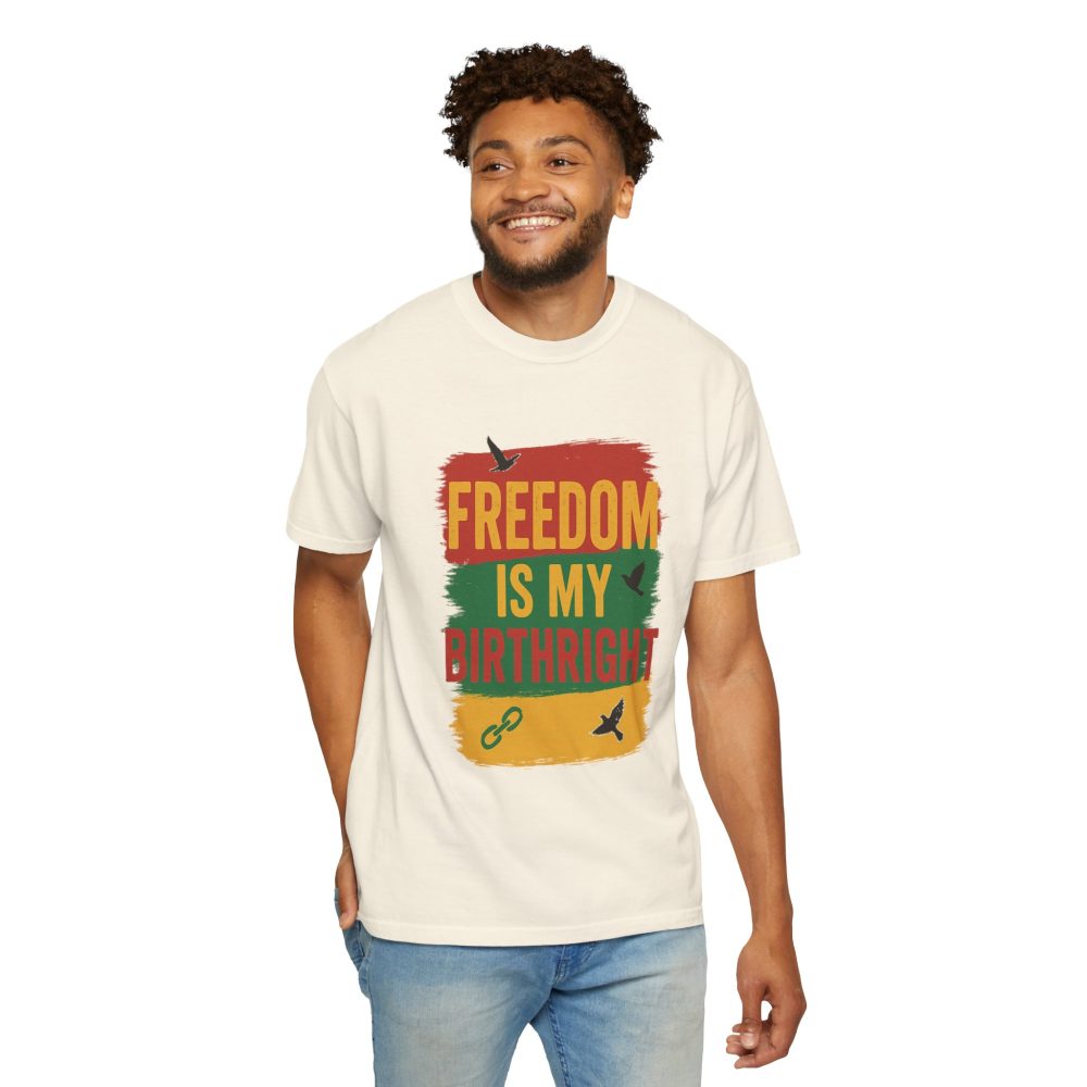 Freedom Is My Birth Right – Patriotic & Empowering Statement Design - Unisex Garment-Dyed T-Shirt - Image 8