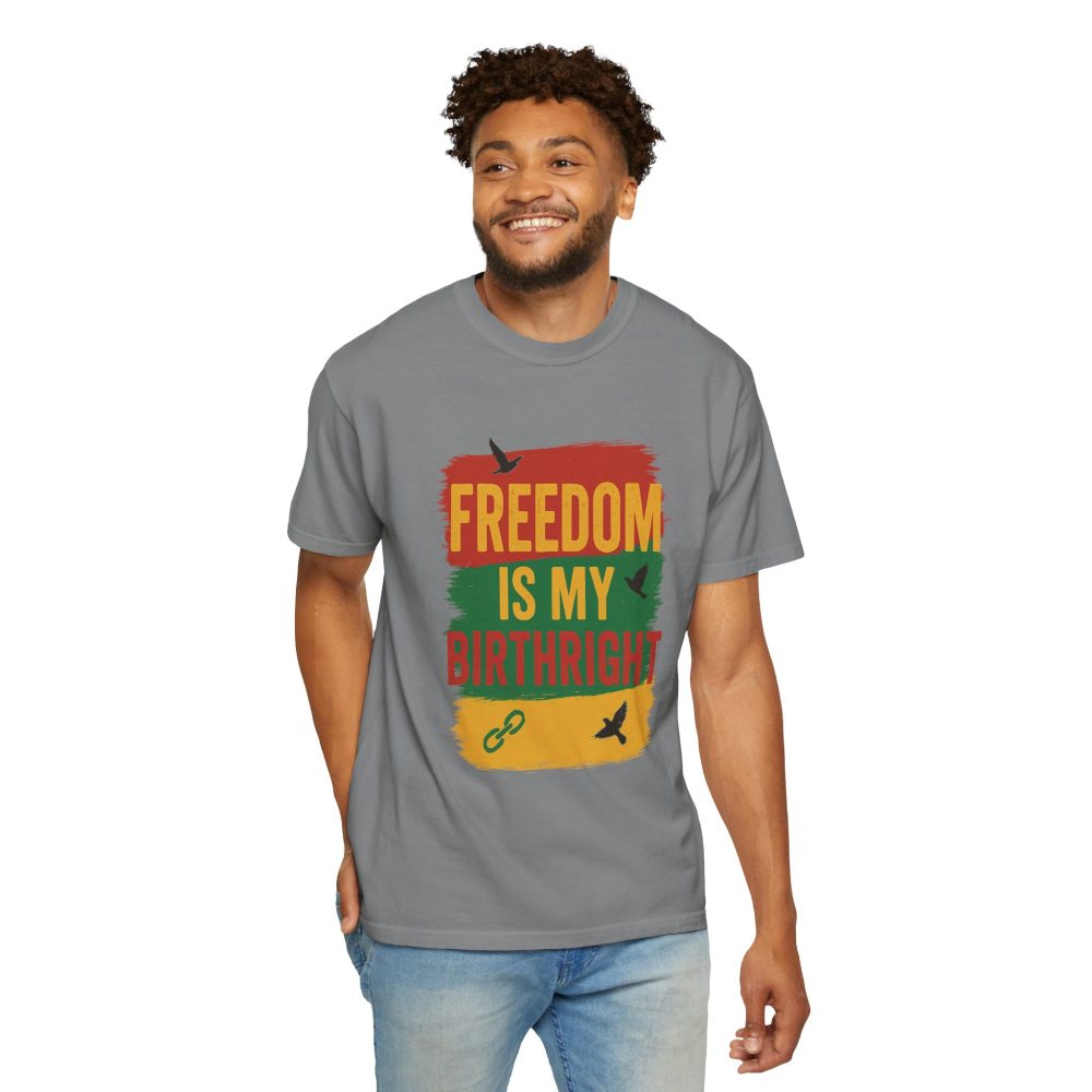 Freedom Is My Birth Right – Patriotic & Empowering Statement Design - Unisex Garment-Dyed T-Shirt - Image 11