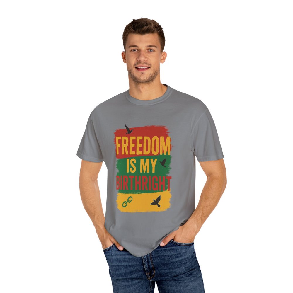 Freedom Is My Birth Right – Patriotic & Empowering Statement Design - Unisex Garment-Dyed T-Shirt - Image 9