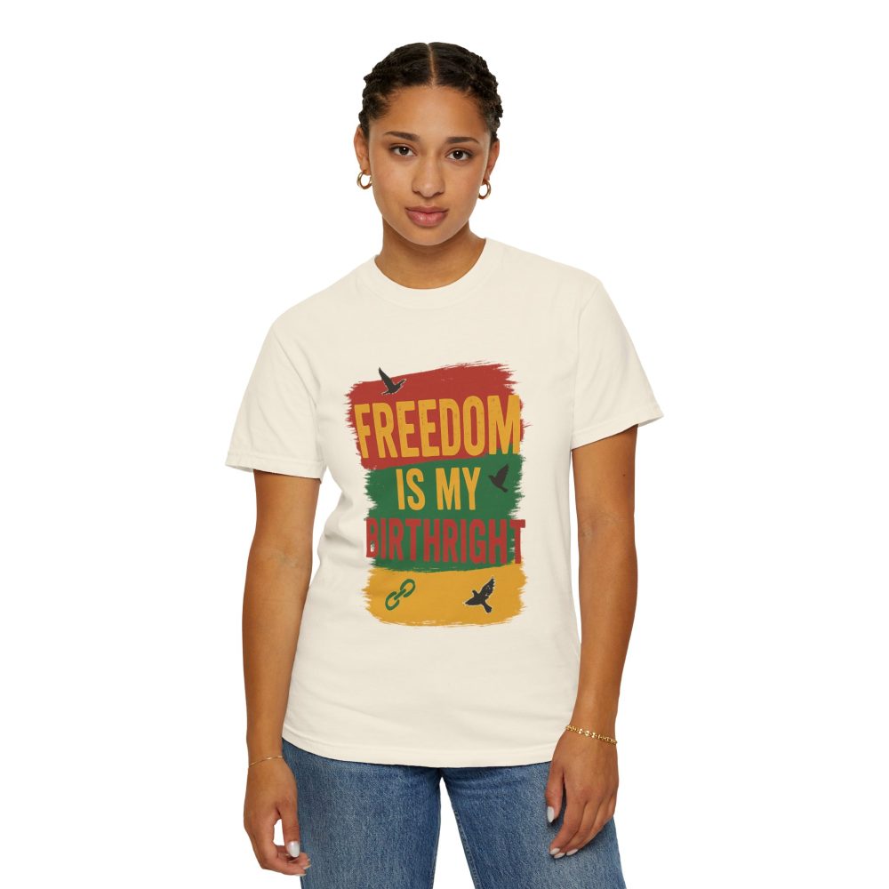 Freedom Is My Birth Right – Patriotic & Empowering Statement Design - Unisex Garment-Dyed T-Shirt - Image 7