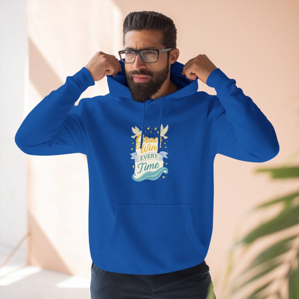 Grace Wins Fleece Hoodie | Inspirational Sweatshirt for Comfort and Faith, Perfect Gift for Prayer, Spiritual Growth, Casual Wear - Image 7