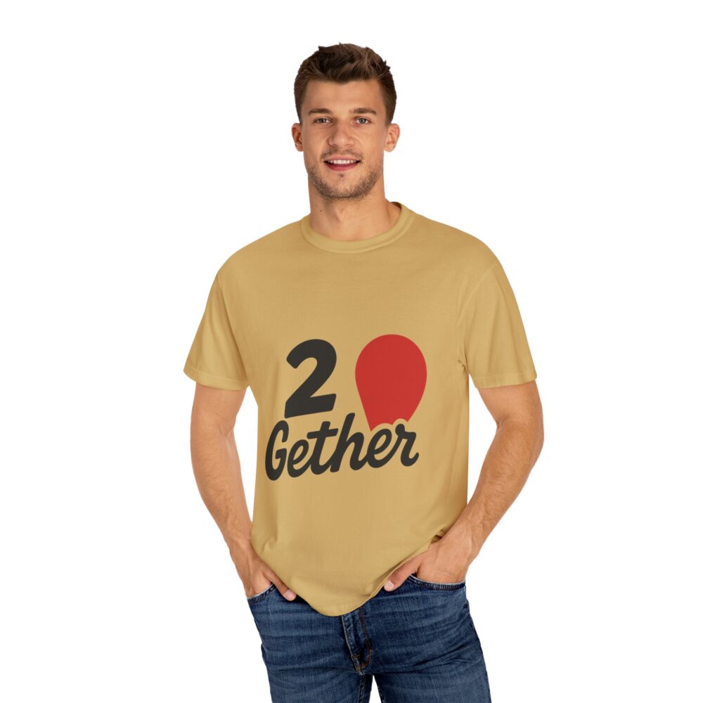 20 Gether Garment-Dyed T-Shirt, Cute Couple Tee, Unisex Love Shirt, Anniversary Gift, Valentine's Day Apparel - Image 4