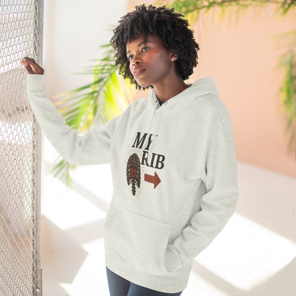 Heartfelt Rib Graphic Hoodie for Couples, Valentine's Day Gift, Matching Sweatshirt, Cozy Fleece, Romantic Style - Image 4