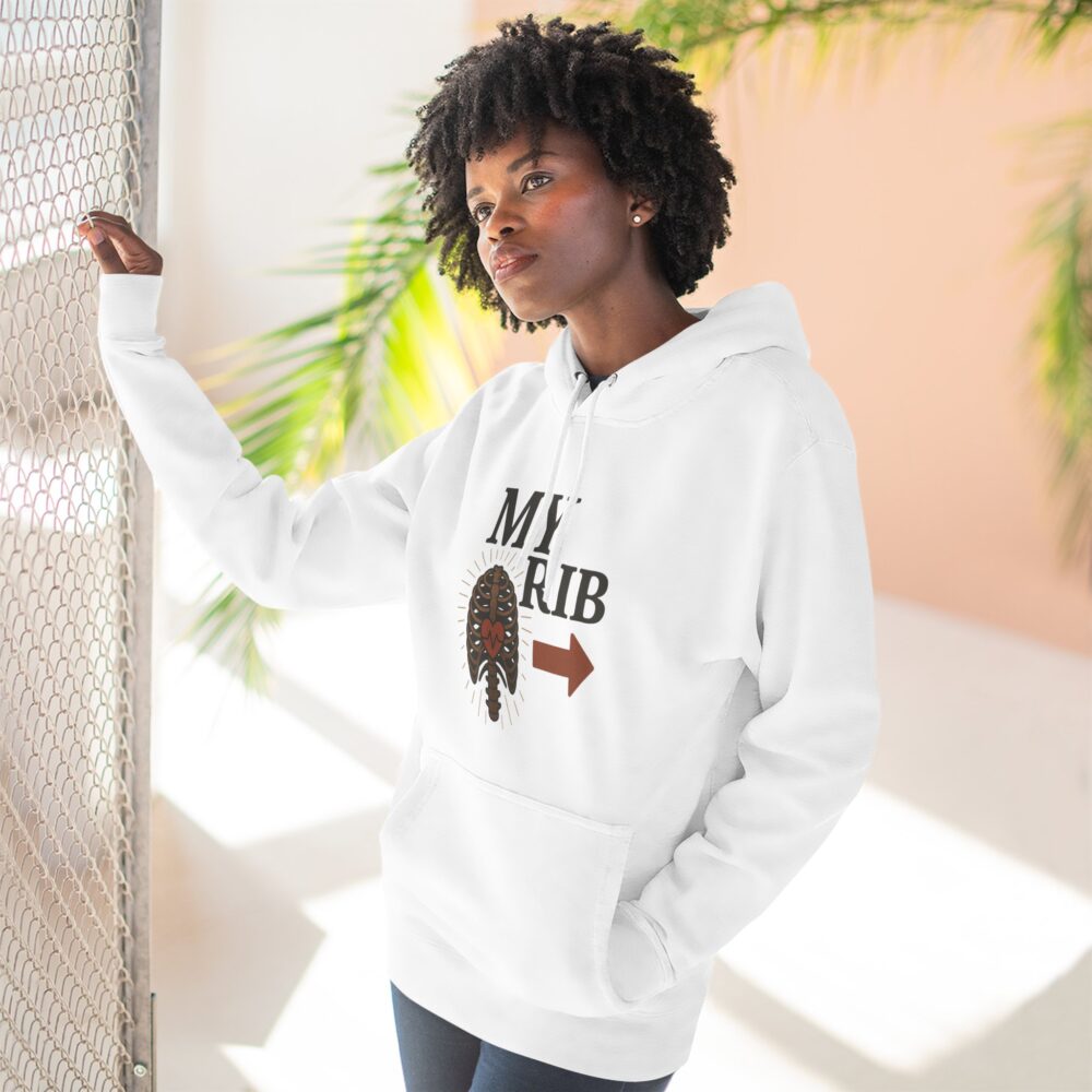Heartfelt Rib Graphic Hoodie for Couples, Valentine's Day Gift, Matching Sweatshirt, Cozy Fleece, Romantic Style