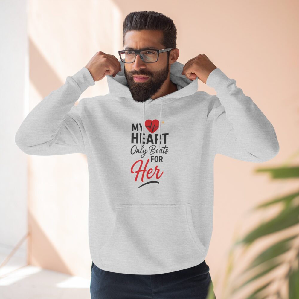 My Heart Only Beats for Her Hoodie | Romantic Gift, Valentine's Day, Gift for Her, Cozy Apparel, Love Merchandise - Image 2