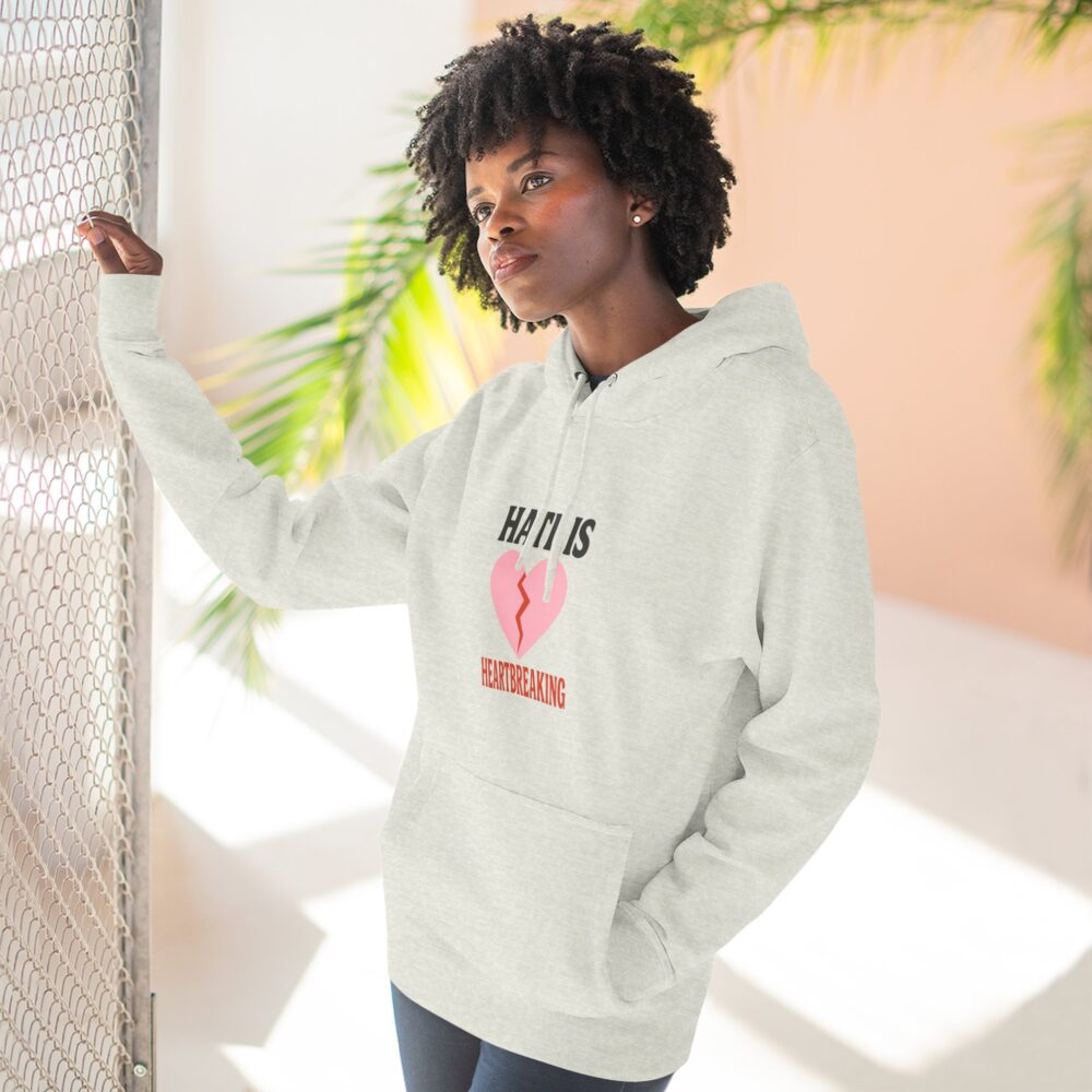 Heartbreaking Message Fleece Hoodie, Casual Wear, Gift for Her, Inspirational Hoodie, Street Style Apparel, Valentine's or [...] - Image 8